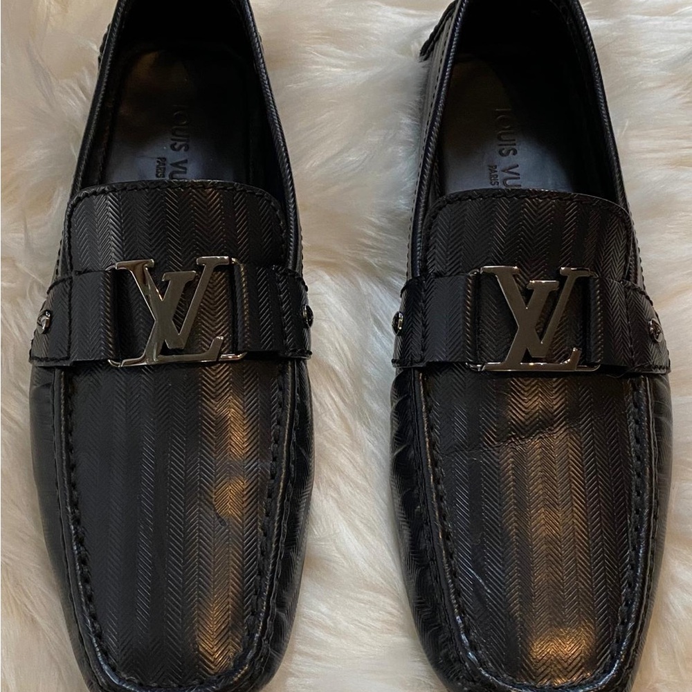 Louis Vuitton Navy Blue Monte Carlo Moccasins
